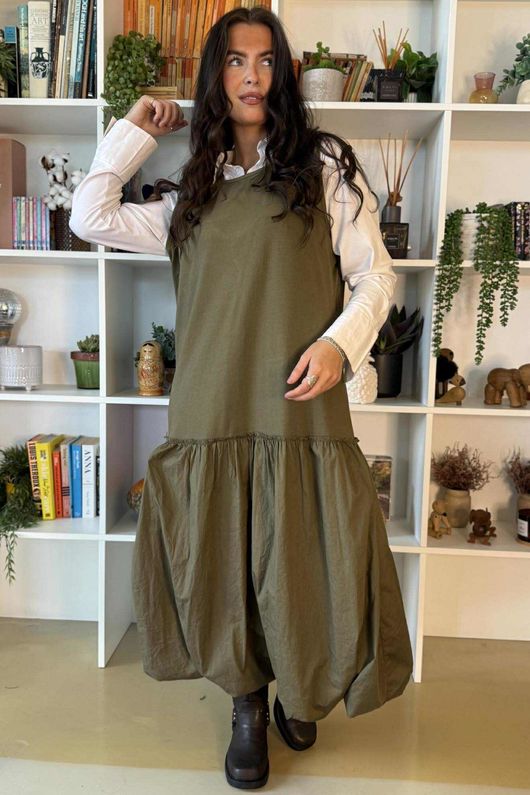 Paloma Pouf Layering Dress Olive